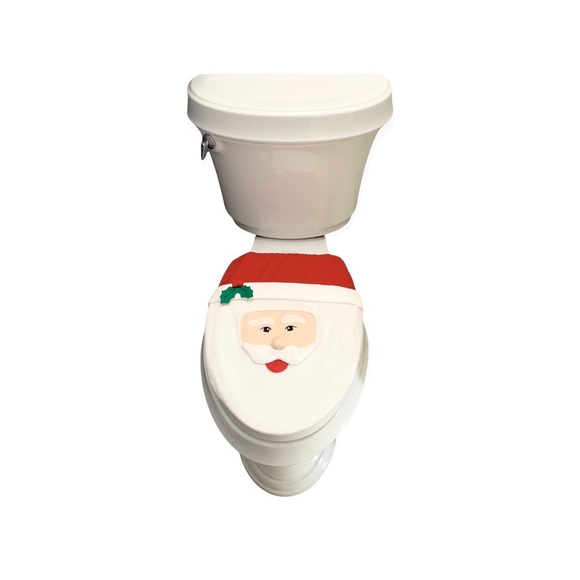 🌸New🌸 Santa Toilet Cover One Size Stretch Christmas NIP - Picture 3 of 7